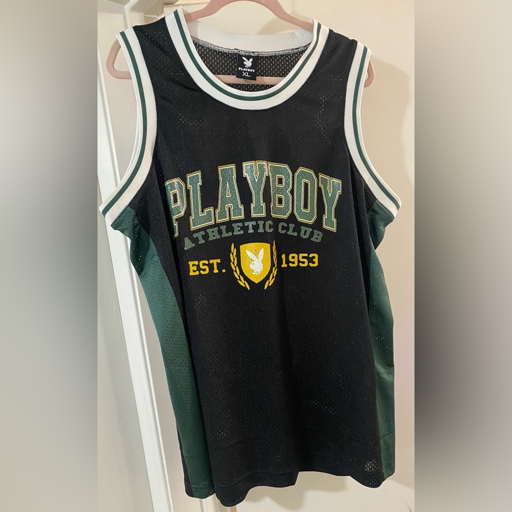 PLAYBOY Black and Green Athletic Tank